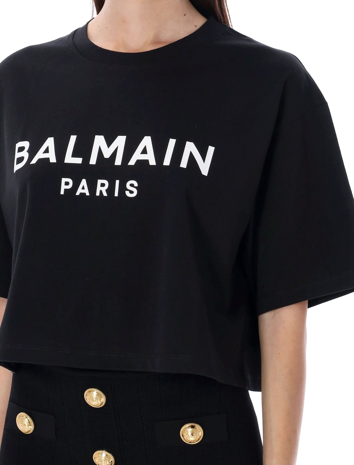 BALMAIN Women's Mini Cropped Logo T-Shirt