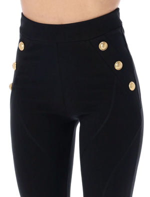 BALMAIN Knit Leggings with 6 Decorative Buttons - Size S