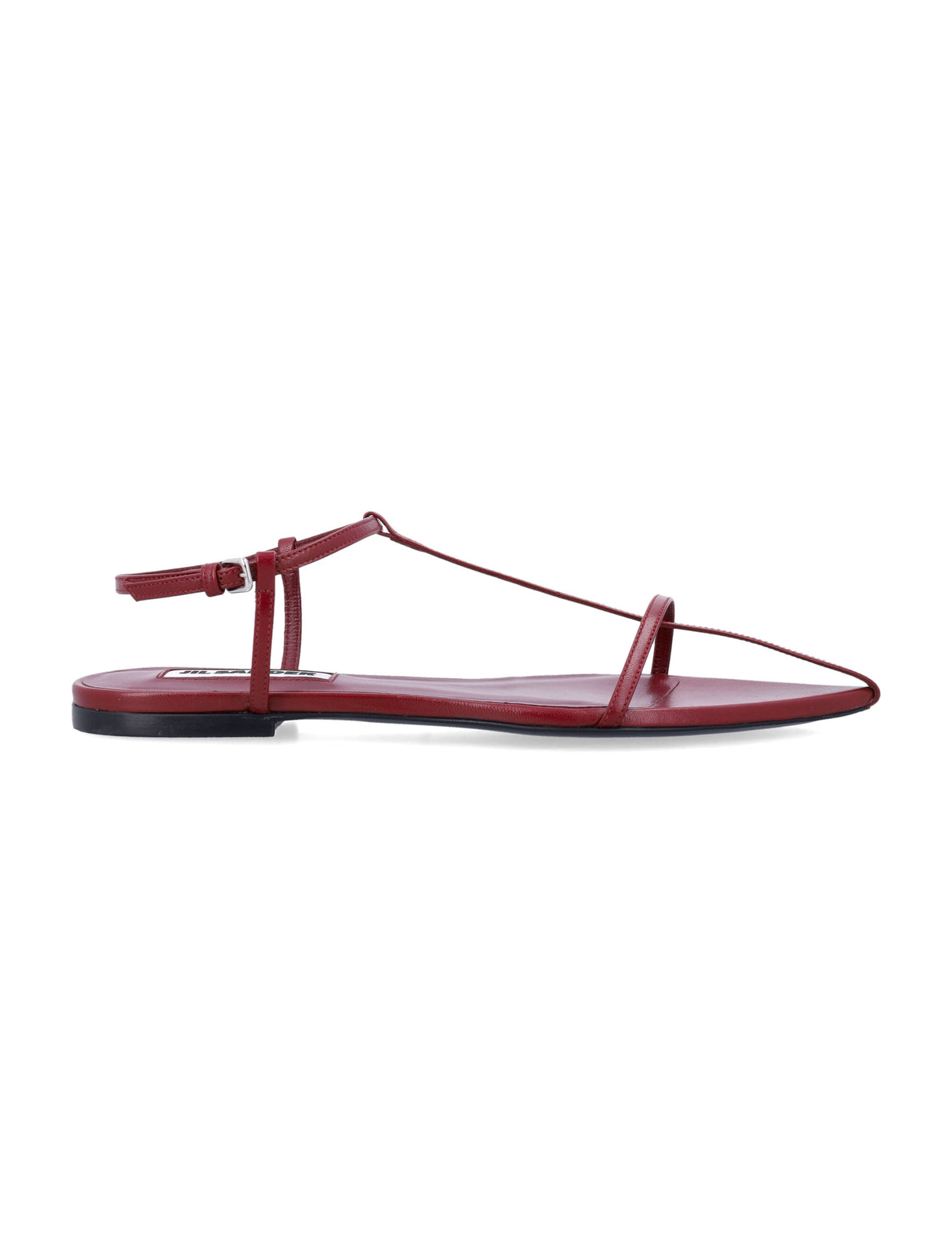 JIL SANDER Pointed Toe Interwoven Flat Cage Sandals