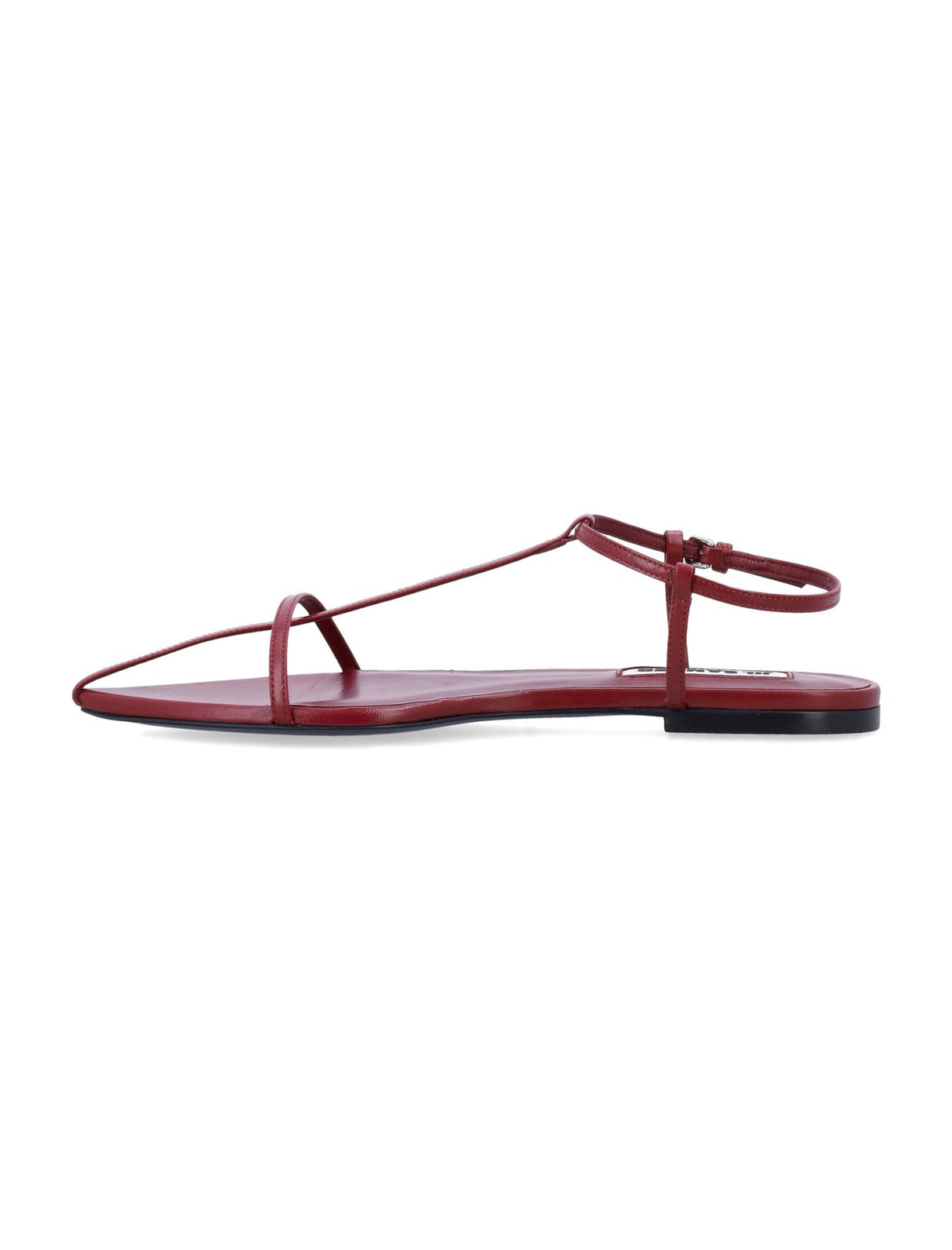 JIL SANDER Pointed Toe Interwoven Flat Cage Sandals