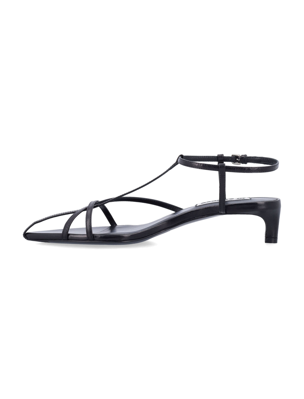 JIL SANDER High Leather Sandals with Pointed Toe - 3.5 cm Heel