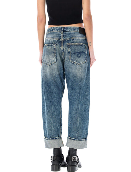 R13 Asymmetrical Cropped Wide Leg Jeans - Size 26