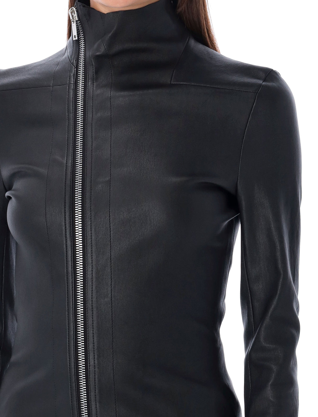 RICK OWENS Women's Reimagined Leather Jacket - Below Waist Length