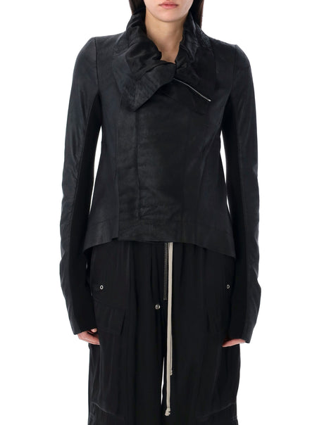 RICK OWENS Mini Biker Jacket with Unique Hemline