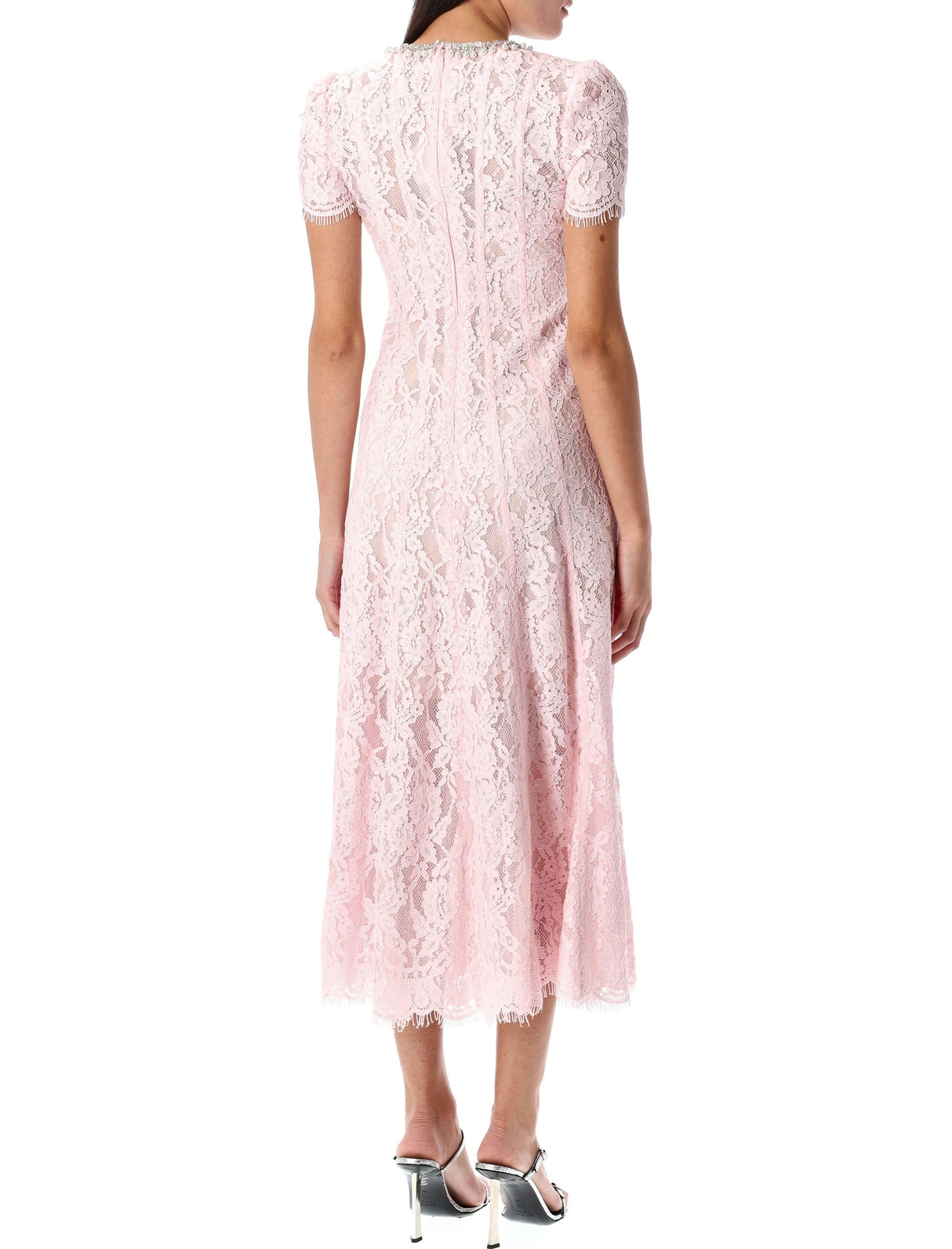 SELF-PORTRAIT Lace Embellished Midi Dress for Women - Size 6