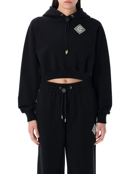 CASABLANCA Mini Pearl Diamond Cropped Hooded Sweatshirt