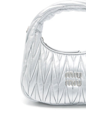 MIUMIU Mini Matelassé Nappa Leather Hobo Handbag