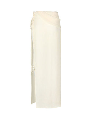 MAGDA BUTRYM Cream White Wraparound Maxi Skirt