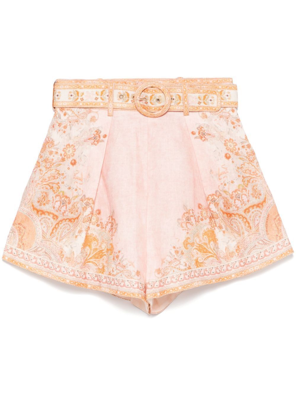 ZIMMERMANN Linen Tuck Mini Shorts