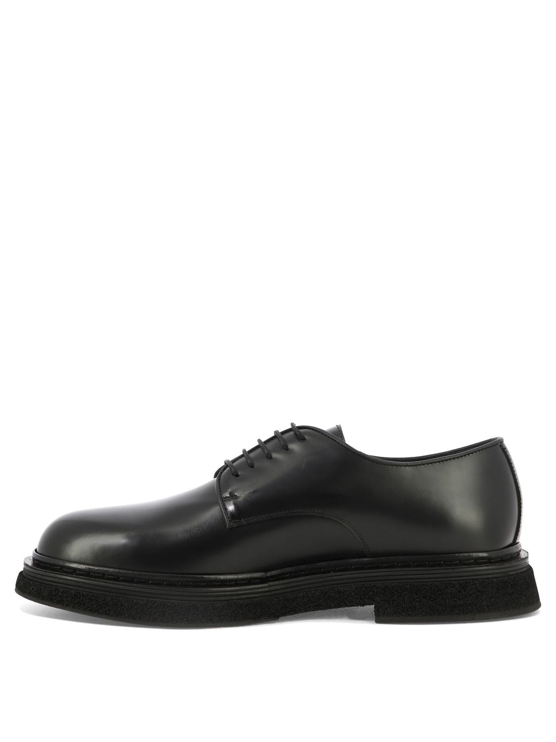 STURLINI Black Lace-Up Moccasins for Men