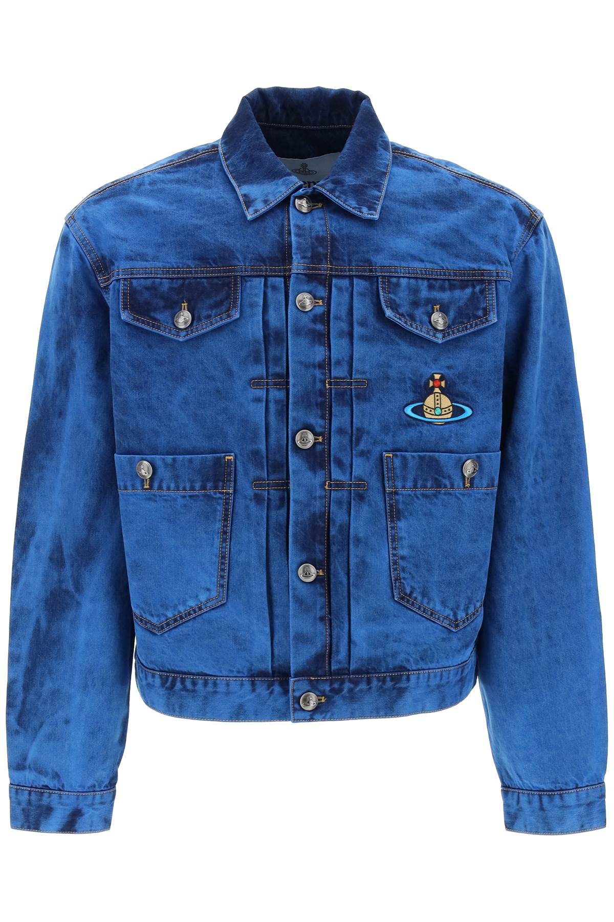 VIVIENNE WESTWOOD Navy Blue Denim Jacket for Men - SS24 Collection