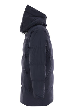 CANADA GOOSE Lawrence Mid-Thigh Length Down Jacket with Black Logo