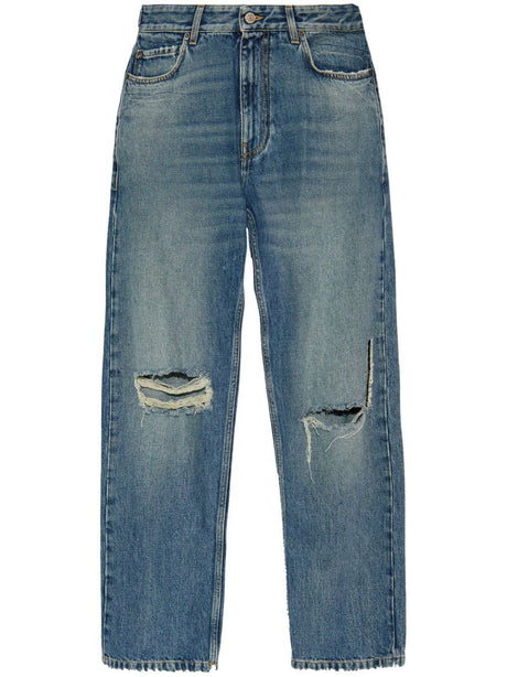 BALENCIAGA Men's Loose Fit Distressed Jeans