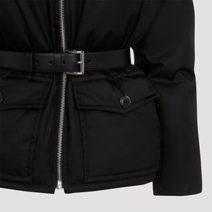 PRADA Luxury Nylon Puffer Jacket with Waist Belt