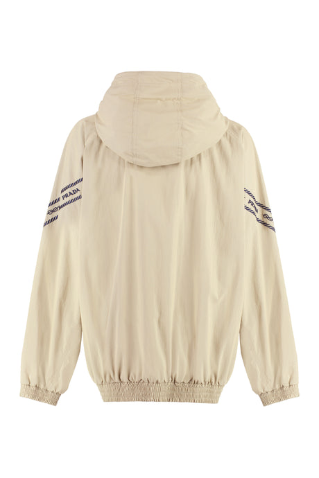 PRADA Khaki Recycled Fabric Hoodie for Women