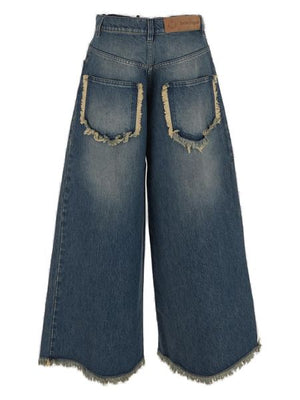 MONCLER GENIUS Women's Urban Vintage Wide Leg Jeans from FW23 Collection