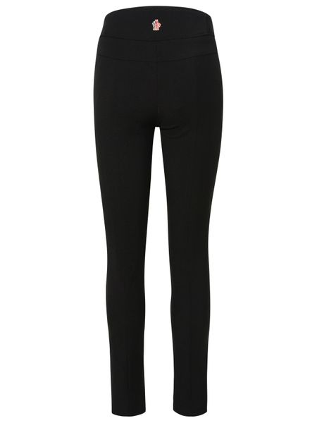 MONCLER Luxurious Raffia Canvas Straight Leg Trousers in Black for Women