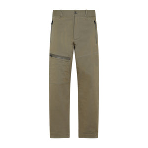 MONCLER Green Multi-Pocket Cotton Trousers for Men