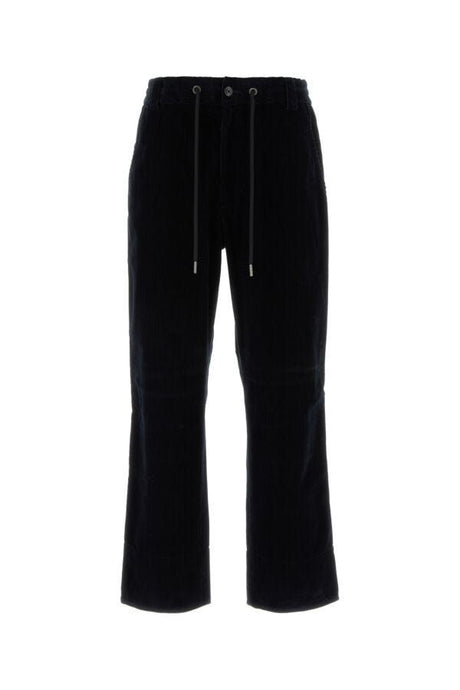 MONCLER Corduroy Straight Fit Trousers with Flap Pockets