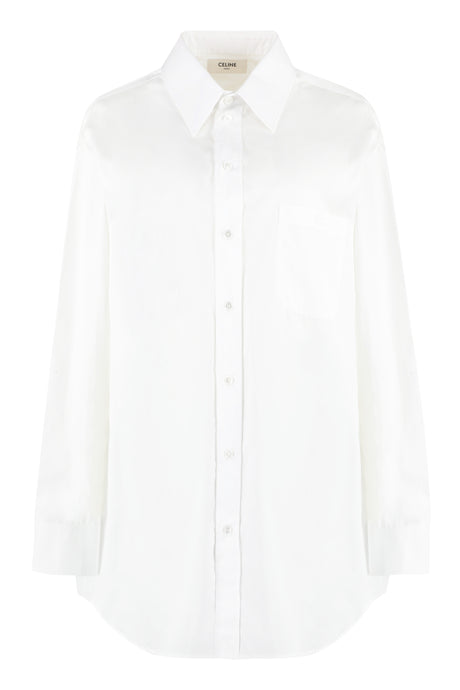 CELINE Essential Cotton Shirt with Front Pocket - Women’s