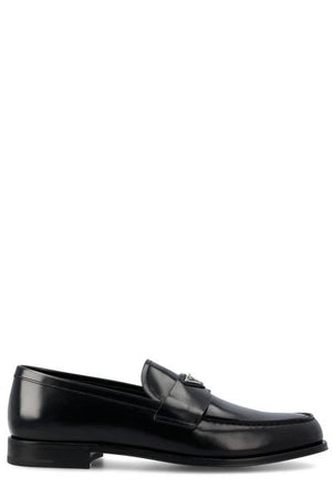 PRADA Premium Leather Almond Toe Loafers for Men - FW23