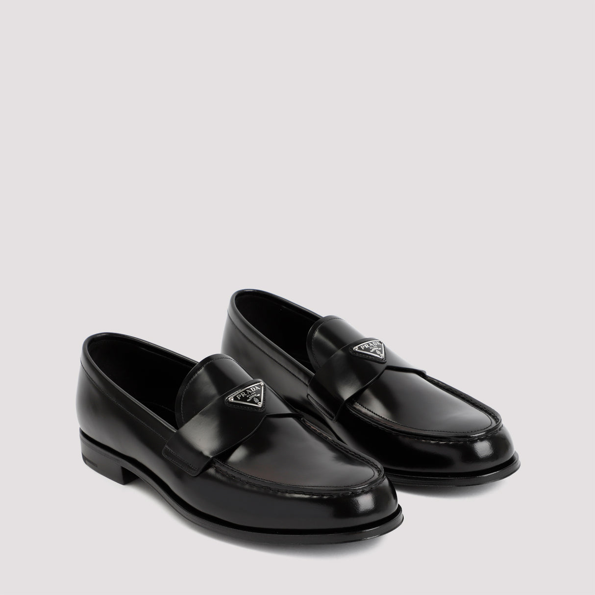 PRADA Stylish and Sophisticated Men's Black Leather Loafers - FW23