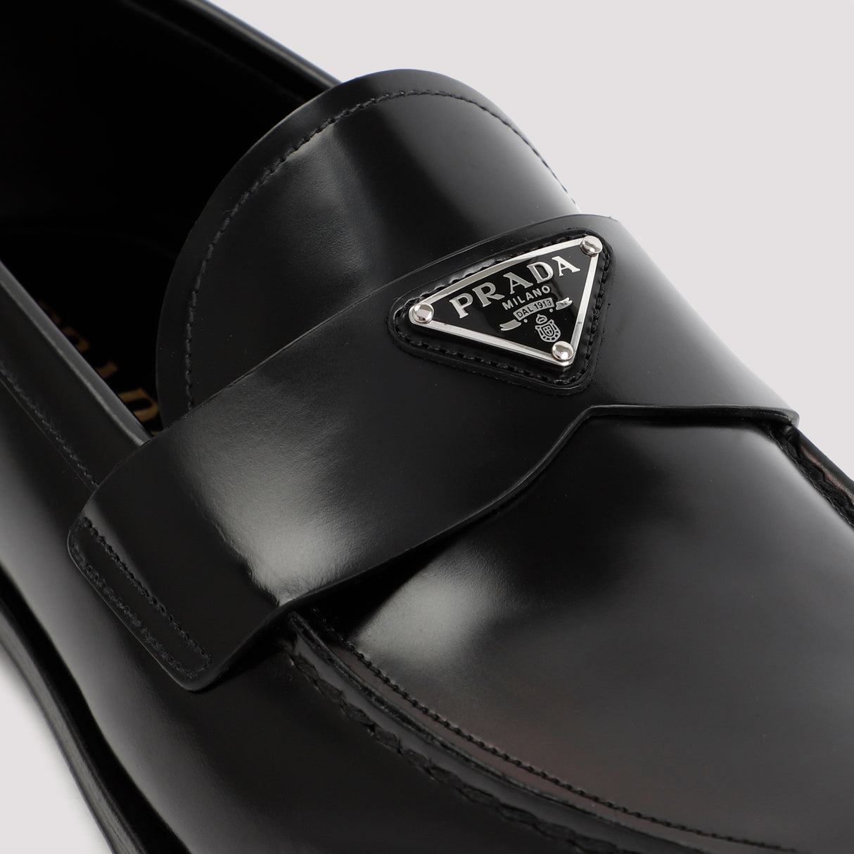 PRADA Stylish and Sophisticated Men's Black Leather Loafers - FW23