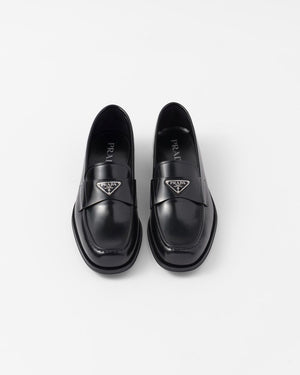 PRADA Classic Black Calf Leather Moccasins for Men