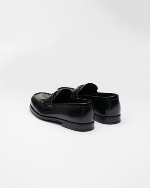 PRADA Classic Black Calf Leather Moccasins for Men