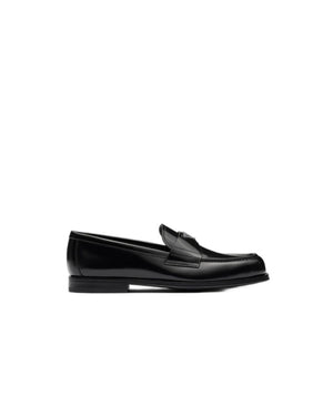 PRADA Classic Black Calf Leather Moccasins for Men