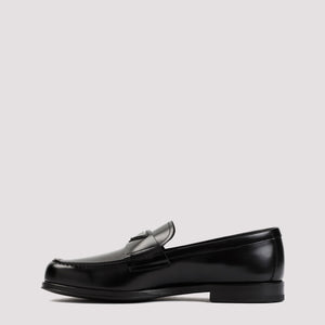 PRADA Classic Black Brushed Leather Loafers for Men