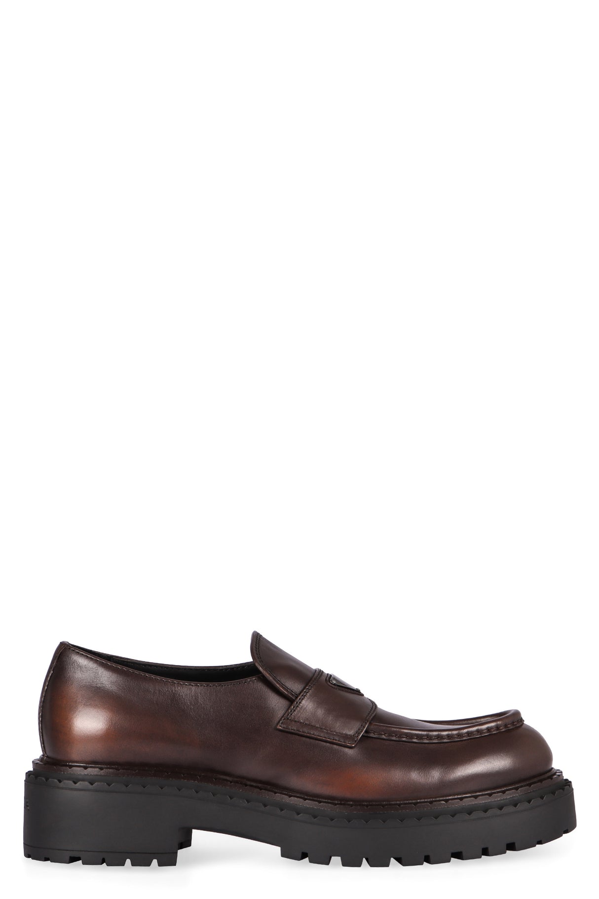 PRADA Double Chocolate Calfskin Loafers