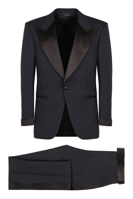 TOM FORD Elegant Two-Piece Stretch Wool Suit with Satin Accents