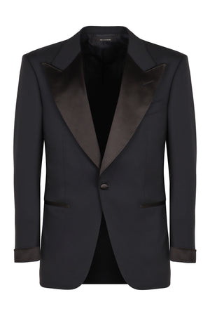 TOM FORD Elegant Two-Piece Stretch Wool Suit with Satin Accents