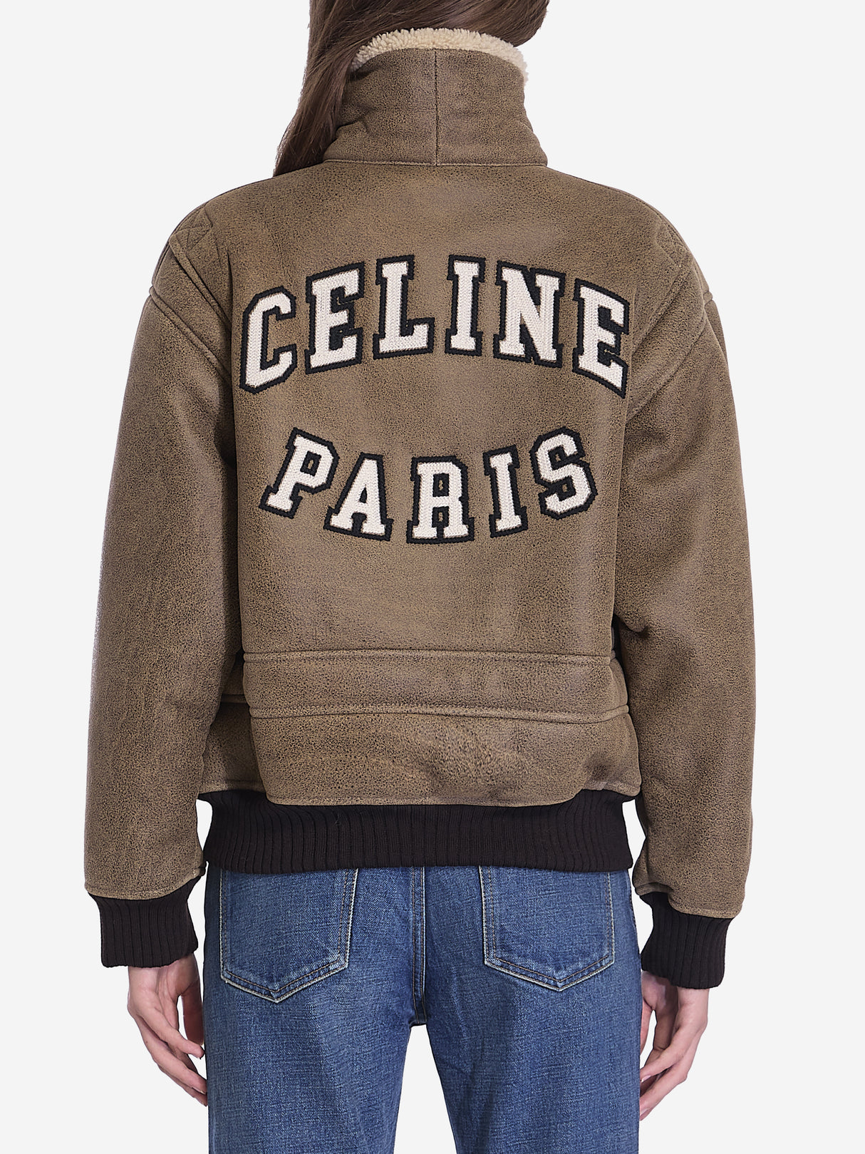 CELINE Aviator Jacket with Shearling Lining - Regular Fit