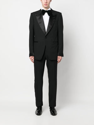 TOM FORD Black Wool Tailored Suit for Men FW23