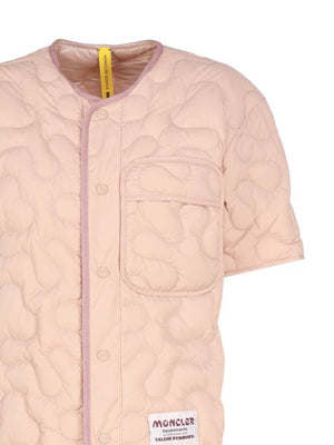 MONCLER GENIUS Stone Colored Raffia Padded Shirt