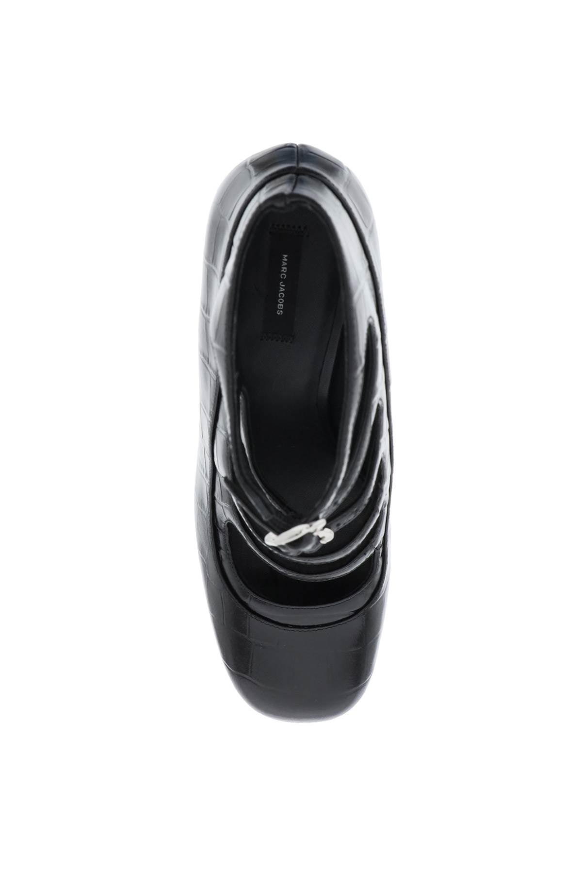 Giày Ankle Croc Nguyên Bản - Giày phụ nữ màu đen cắt khoét chi tiết với Gót cao và Đế đơn