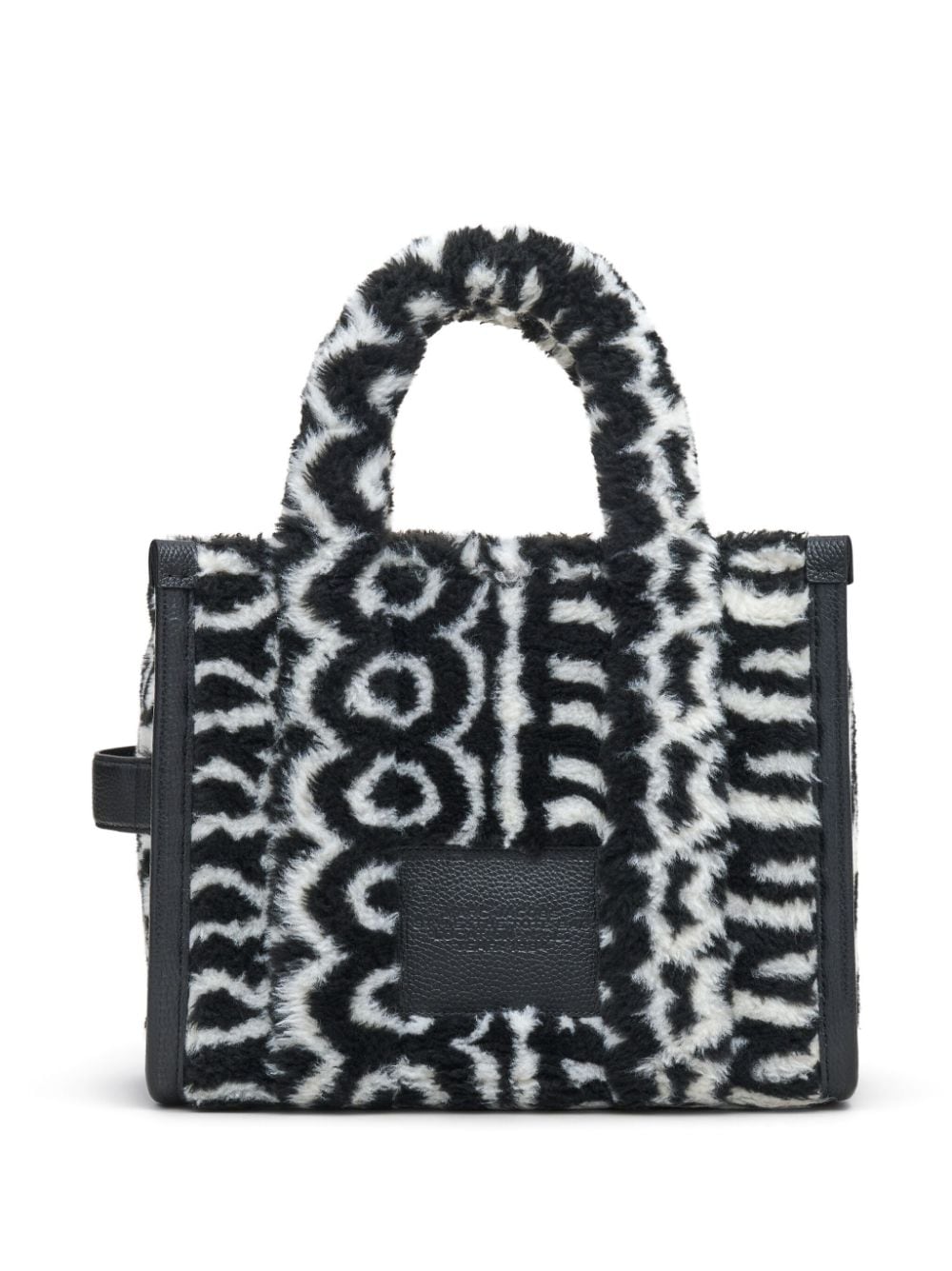 MARC JACOBS Medium Two-Tone Faux Fur Tote Handbag with Logo Detail