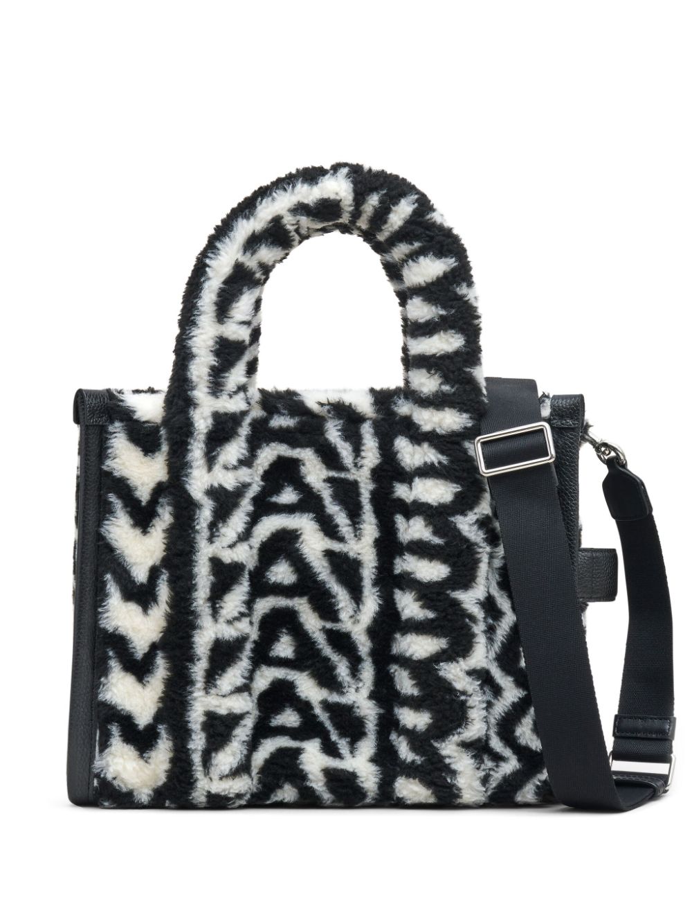 MARC JACOBS Medium Two-Tone Faux Fur Tote Handbag with Logo Detail