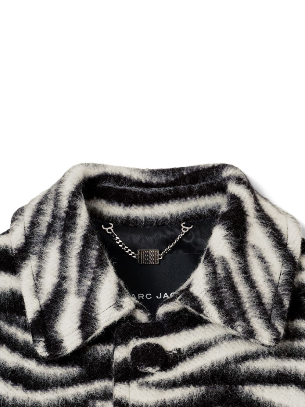 MARC JACOBS Wool Blend Long Zebra Print Jacket for Women