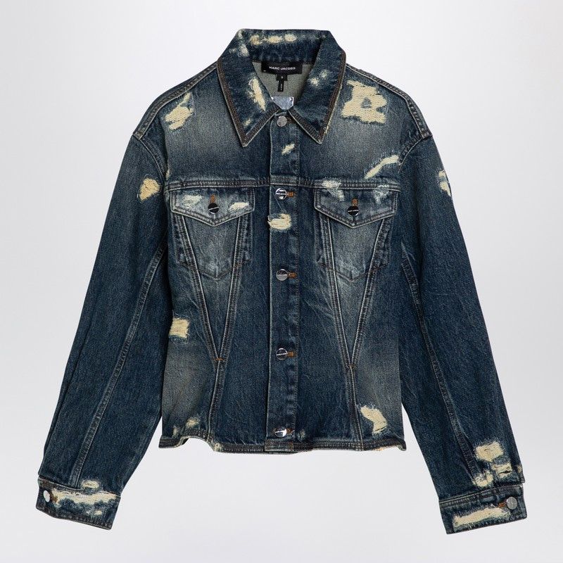 MARC JACOBS Washed Denim Jacket with Worn Details - Women's Outerwear