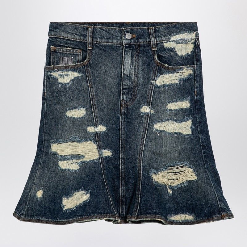 MARC JACOBS Worn Denim Mini Skirt