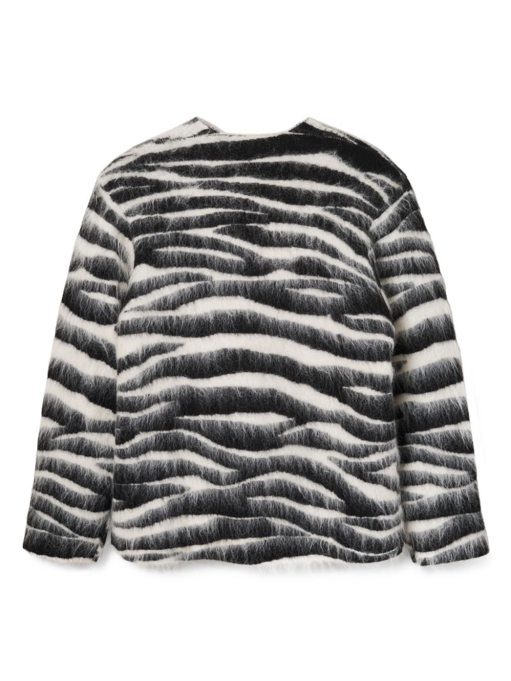 MARC JACOBS Zebra Print Wool Sweater - Women's V-Neck, FW24 Collection