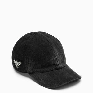 PRADA Distressed Black Baseball Cap