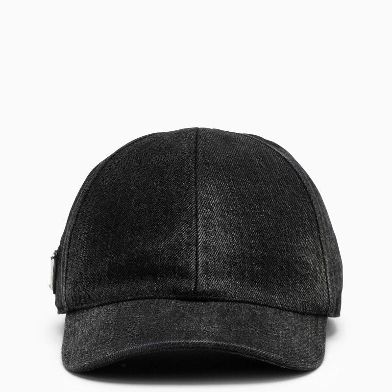 PRADA Distressed Black Baseball Cap