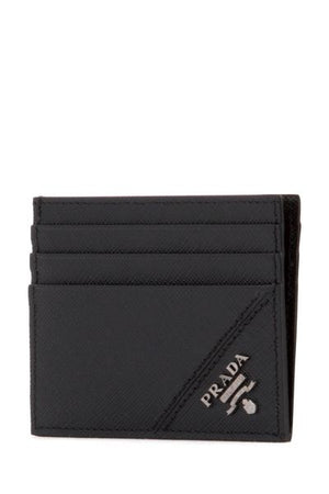 PRADA Sleek Black Leather Credit Card Case for Men