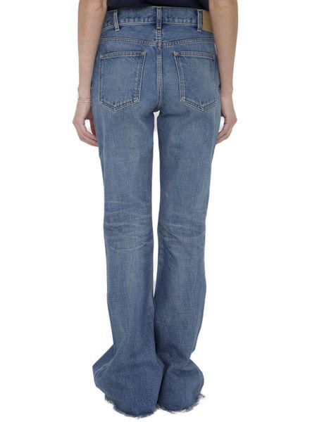 Quần Jeans Ống Loe Cạp Thấp Màu Xanh Đen