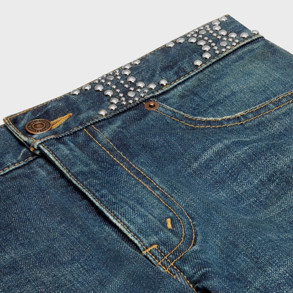 CELINE Blue Neo Skinny Jeans for Women - FW23