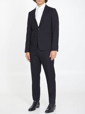 CELINE Men's Black Wool Gabardine Trousers for FW23